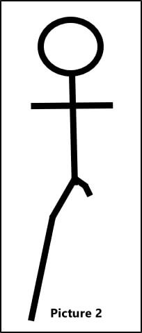 Stick man with one leg