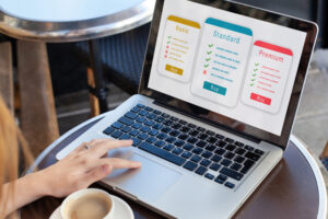 laptop computer with subscription plan options